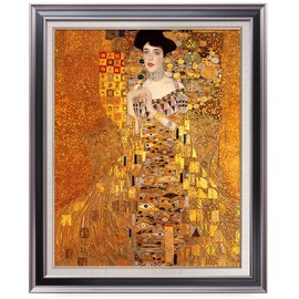 The Lady in Gold by Klimt.Framed Size:33.6x27.6 inches,Image with liner Size:30x24 inches,Bronze with Black lip Frame The World Classic Art Reproductions, Giclee Canvas Prints Wall Art for Home Décor