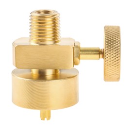 YHXGLJDKA 1LB Brass Propane Needle Control Valve, Disposable Adjustable Pressure Propane Gas Regulator Valve with 1/4" Male NPT Thread x 1"-20 Female Cylinder Thread Adapter Fitting