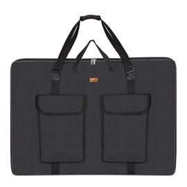 TreochtFUN Art Portfolio 23 X 31, Portfolio Case A2 Heavy duty Portfolio Folder for Artwork With Shoulder Strap, Art Supply Bag For Large Painting Board Supplies .(Black)