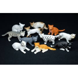 Miniblings Set of 10 Cat Figures Kitten Breed Cats House Cat Persian Mix