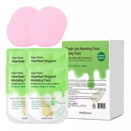 Mediflower [메디플라워] 일회용 모델링팩 버라이어티 팩 어성초 쑥 28g 4개 + 해면 2개 Mediflower Modeling Pack Variety Pack with Mugwort and Seaweed 28g x 4 + 2 Sponges