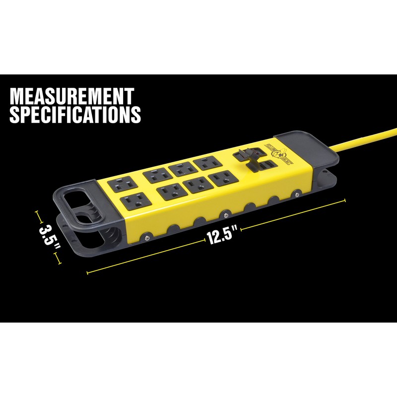 Yellow Jacket - Tira protectora de sobretensión de metal, 8-Outlet