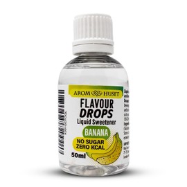 Aromhuset Banana Flavour Drops 50 ml – High Intensity, Sugar Free, Zero Calorie Flavoured Liquid for Protein Shakes, Baking, Yogurt, Ice Cream, Desserts and More