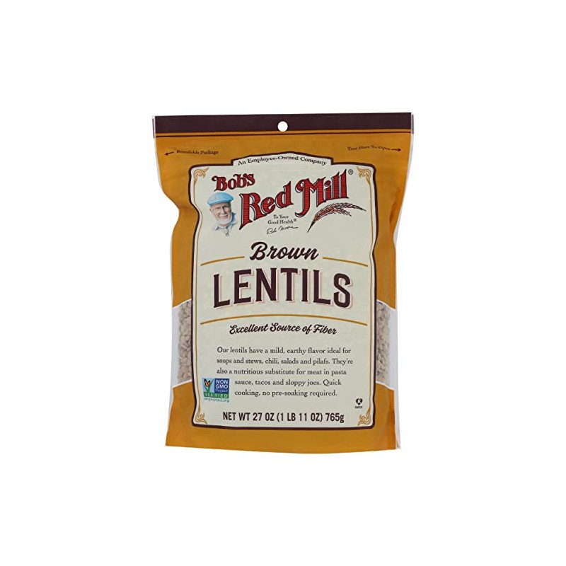 Bob's Red Mill Brown Lentil Beans, Vegan, 27 Ounces (Pack