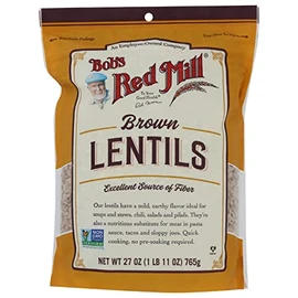 Bob's Red Mill Brown Lentil Beans, Vegan, 27 Ounces (Pack Of 4)