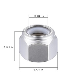 Wensilon(50pcs)1/4-20 Self Clinching Nuts 304 Stainless Steel Self-Lock Nylon Inserted Hex Lock Nuts