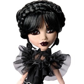 Monster High Wednesday Doll, Rave’N Wednesday Collectible in Black Gothic Gown Inspired by Dance Scene, Premium Accessories and Doll Stand