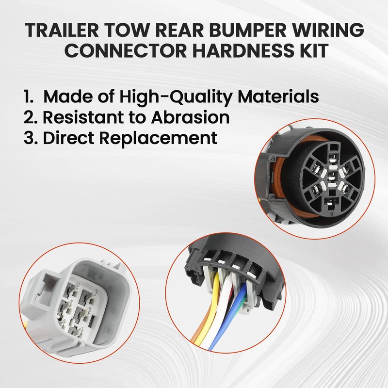 YCLL Trailer Tow Rear Bumper Wiring Connector Harness Kit Fits