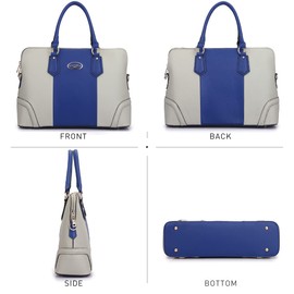 Dasein Women Two Tone Tote Colorblock Purses Handbags for Women Shoulder Work Bag (Silver/Black)