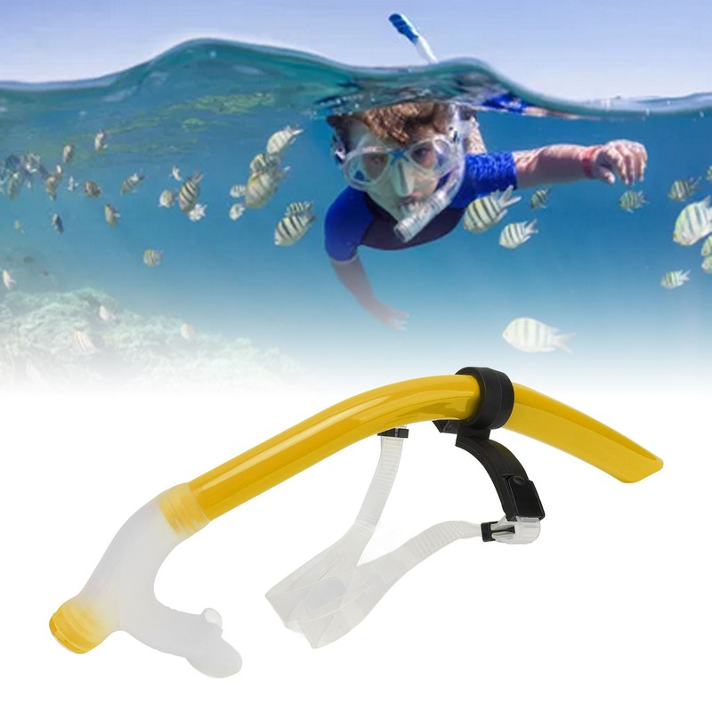 Swimming Snorkel Reduced Drag Silicone Swimming Breathing Tube with Adjustable