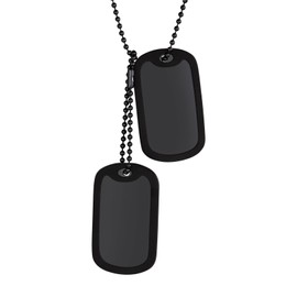 Richsteel Men's Double Dog Tags Pendant Necklace with Black Silencer Military Army Jewelry