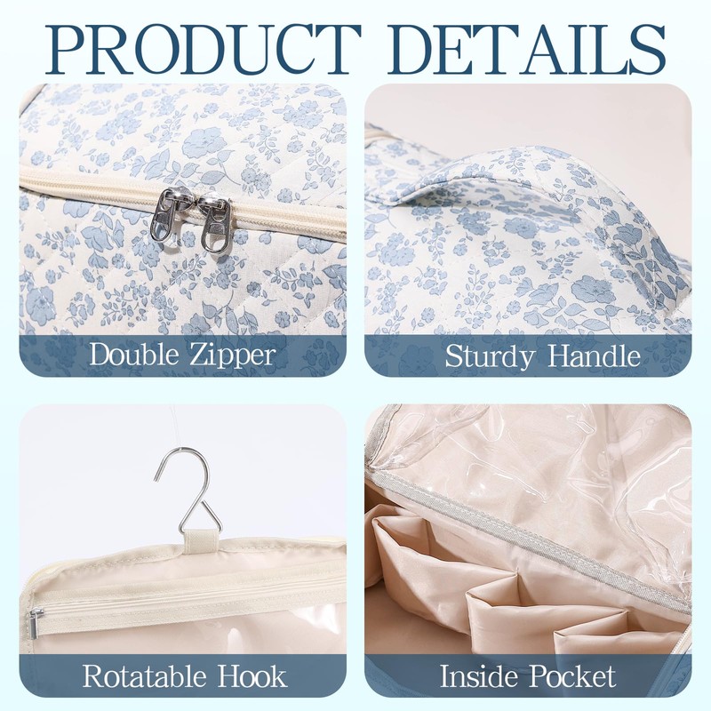 AMZMA Quilted Hair Tool Bag for Travel Storage, Large Organizer