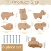 KHIRY Set of 6 Animal Shaped Wooden Drawer Handles, Aesthetic