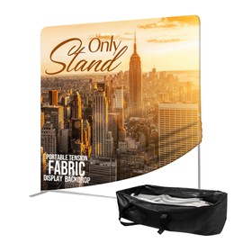 YOSUGRA 7.5x7.5 FT Tension Fabric Display Backdrop for Trade Show Booth, Stand Holder Backdrop Portable Aluminum Double-sided for Exhibition, Weddings, Events, - Stand Only