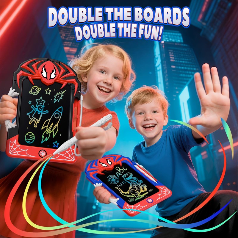 LCD Writing Tablet 2 Pack–Red & Blue Hero Styles with