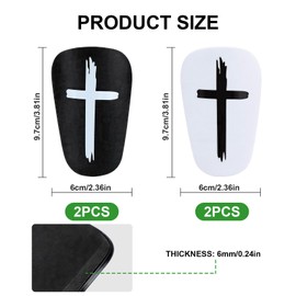 Parastinchi Mini Calcio 4 Pezzi, Leggeri e Traspiranti, Parastinchi Piccoli Uomo Donna con Protezione a Croce in EVA, Fascia Elastica Antiscivolo per Allenamento Partita (6x9.7cm, Bianco/Nero)