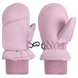 N'Ice Caps Kids Waterproof Snow Mittens Cold Weather Thinsulate Insulated (Pink, 4-5 Years)