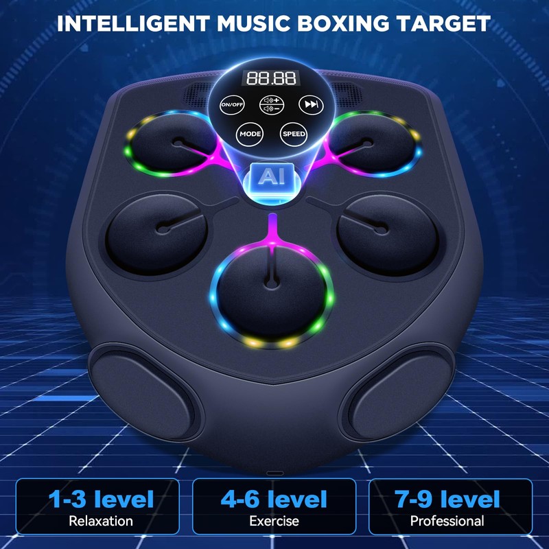 JUOIFIP 2025 Upgraded Version Music Boxing Machine,Smart Boxing Machine for