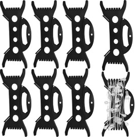 Sliner 6 Pcs Christmas Lights Storage Holder Light Cord Wind up Storage Organizer Extension Cord Organizer Wire Reel Cord Storage Reel for Outdoor Holiday Extension Rope Garland Tree Lights (Black)