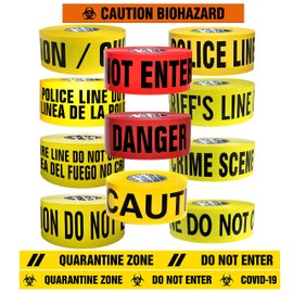 Presco Premium Printed Barricade Tape [3 mil thick]: 3 in. x 1000 ft. (Yellow with Black "QUARANTINE ZONE DO NOT ENTER " printing) [NON-ADHESIVE]