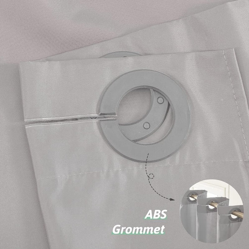 No Hook Extra Wide Shower Curtain,Polyester Fabric Shower Curtain Liner