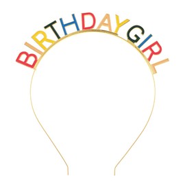 MBAIYO Happy Birthday Crown Rainbow Birthday Girl Headband, Happy Birthdays Crown Headpiece Alloy Colorful Party Headpiece Decorations Gift for Women Girls