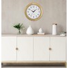 Bulova C5005 Wooden Atomic Analog Wall Clock | Automatically Sets