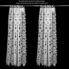 Molaxhome White Lace Window Valances 59inch,Rod Pocket Curtain Sheer Valance, for Home Kitchen Decor Window Treatments 688 29Wx35L