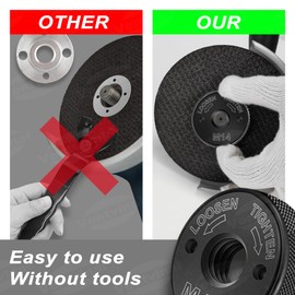 SDS Clic M14 Quick Release Nut for All Angle Grinders from AEG, Black & Decker, Dewalt, Flex, Hitachi, Metabo, Makita etc. (2 x Clamping Nuts), Black