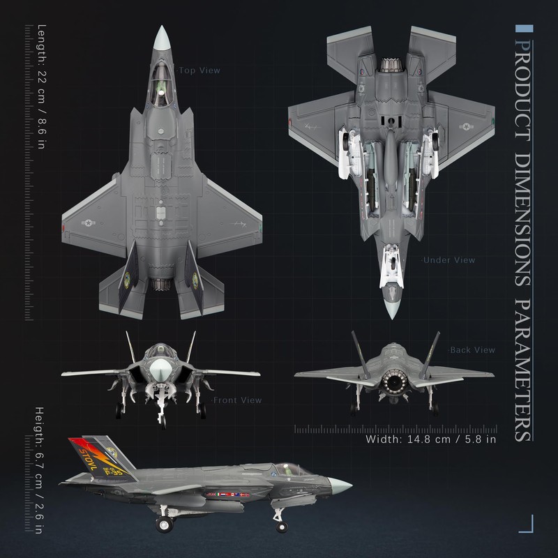 HANGOU 1/72 F-35B Lightning II (Basic Condition) Military Model Aircraft