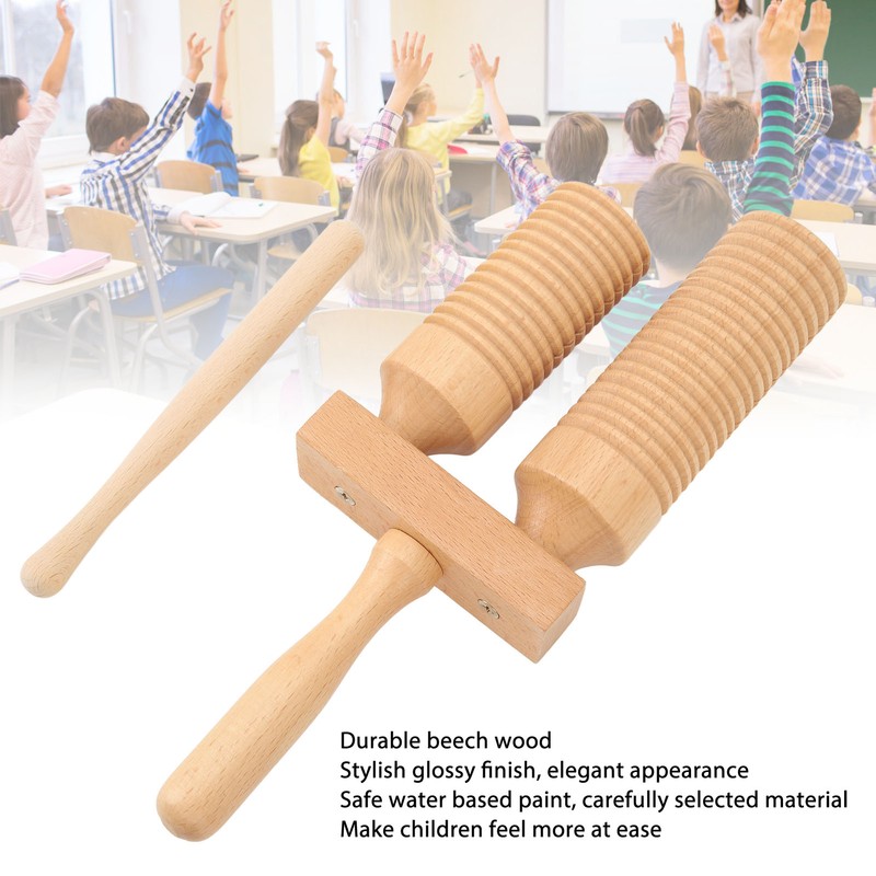 Chinese Bangzi Wooden Cylinder Clapper Treble Bass Percussion Musical Instruments