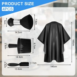 Huucozn Friseurumhang 160×140cm Friseur Umhang Friseurumhang Erwachsene mit Auffang Friseur Zubehör Umhang Friseur Haarschneideumhang Schwarzer Umhang Wasserdicht für Salon Haarschneiden Friseur