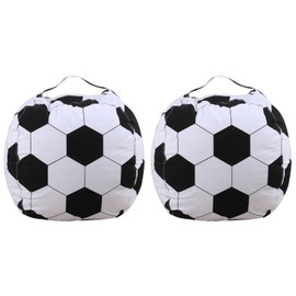 ibasenice Football Stuffed Storage Chair - 2PCS Football Storage Bean Bag Chair for Kids Organizing Stuffed Animals Bag