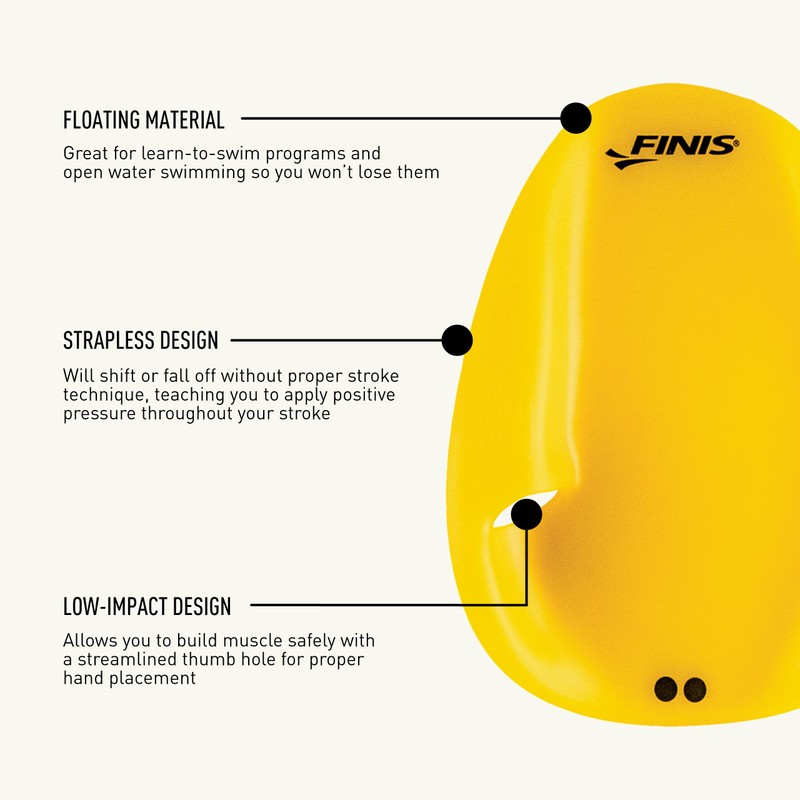 FINIS Unisex Agility Paddle Floating Medium, Yellow, M UK