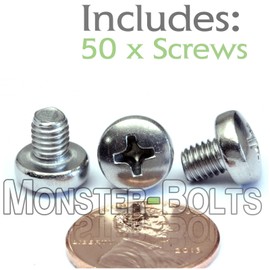 MonsterBolts - M5 x 6mm Phillips Pan Head, DIN 7985A, Stainless Steel, 50 Pack