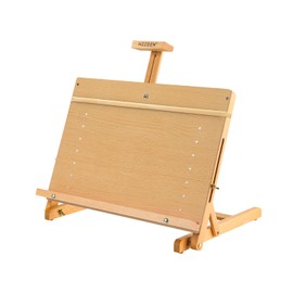 MEEDEN Large Drawing Board Easel, Solid Beech Wooden Tabletop H-Frame Adjustable Easel Artist Drawing & Sketching Board for Artists, Teens & Painters, Holds Canvas up to 23" high