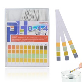 Pack of 100 PH Test Strips, PH Value Test Strips, Four Colour Acid-Base Test Strips, Measuring Range (Ph Measuring Strips 0-14), Strip Strips for Test Bases Acid Water, Urine, Aquarium, Household
