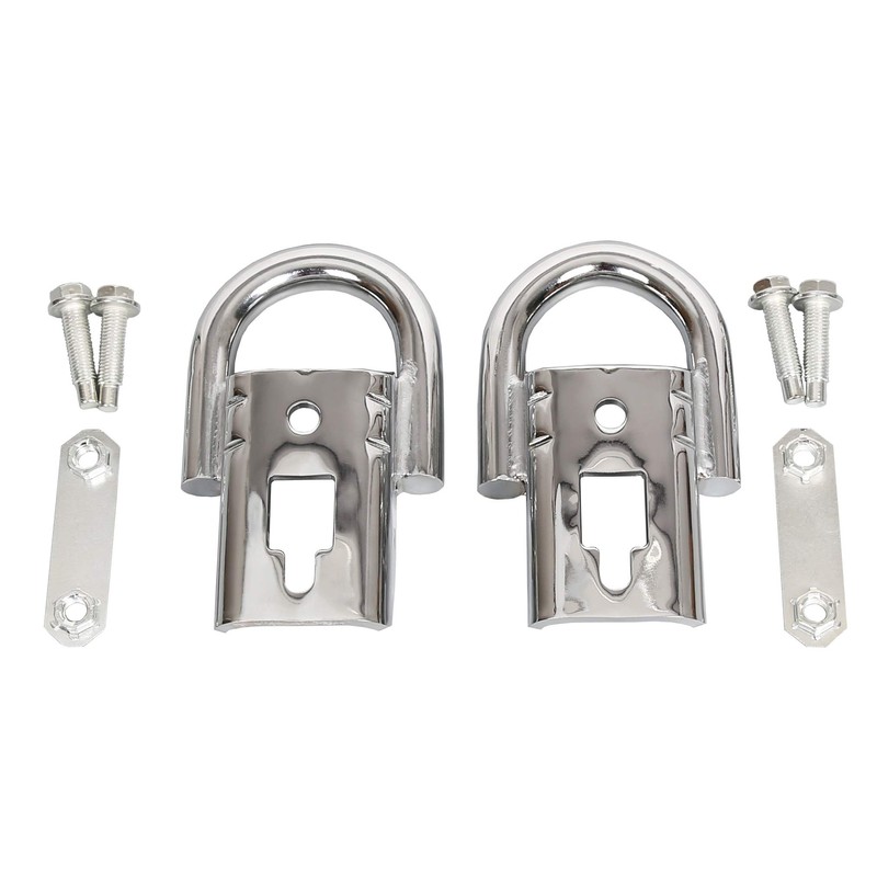 KUAFU 2 PC Chrome Front Bumper Tow Hooks Compatible With