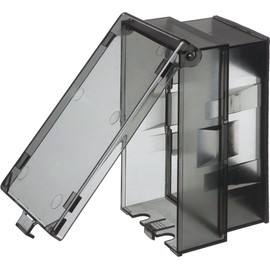 Arlington 60VC-1 Low Profile IN-AND-OUT Weather Proof Outlet Cover with Wall Plate for New or Existing Construction, Vertical, Clear, 1-Pack