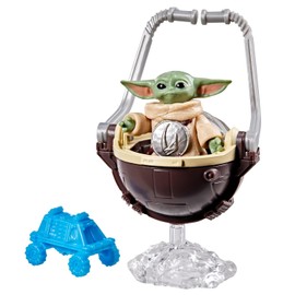 STAR WARS ActionVerse Grogu 1.3-Inch (4.5-Inch Scale) Action Figure & Accessories, Reusable Accessory Storage Rack, Toys for Boys & Girls Ages 4+