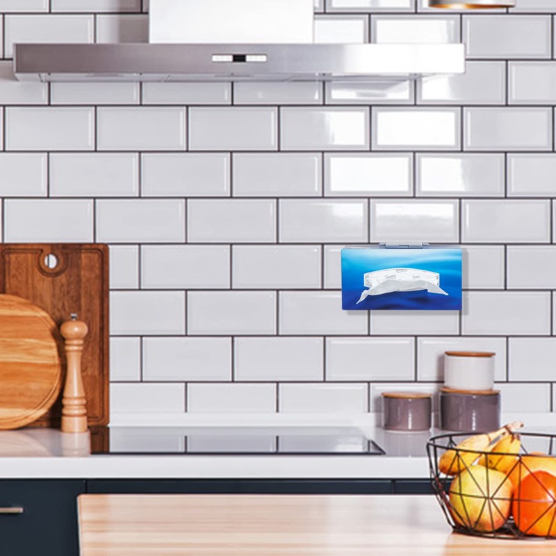 Tissue Box Holder, TFY Kitchen Wall Mount Compatible with Facial