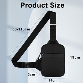 flintronic Sling Bag, Waterproof Chest Bag for Men and Women, Mini Breathable Crossbody Shoulder Bag with Zipper, Lightweight Shoulder Backpack for Travel Hiking Cycling Camping Outdoor Sports