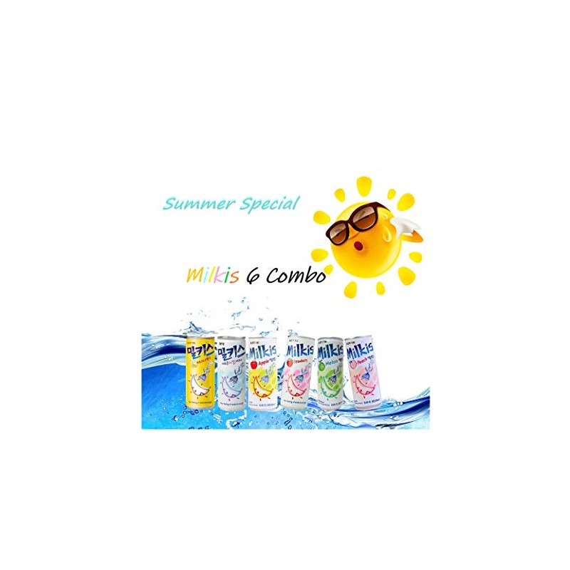 Lotte Milkis 6 Flavors Combo (Original, Apple, Melon, Peach, Banana,