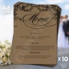 10 x Wedding Menu Party Menu Table Cards A6