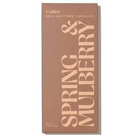 Spring & Mulberry Dark Chocolate Bars - Refined Sugar Free Dark Chocolate Sweetened with Dates - Coffee 6 Pack