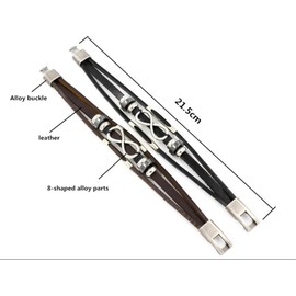 HONGCI Black Alloy Anchor Viking Cord Ropes Vintage Cuff Bangle Bracele