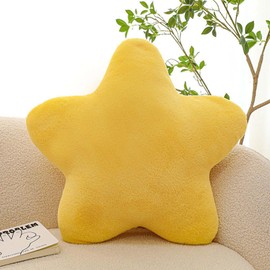 Cuddly Cushion Children's Star Cushion, Plush Cushion Decorative Cushion for Cuddly Corner Children's Room, Soft Fluffy Star Shape Decorative Cushion Sofa Cushion for Home Decoration (Yellow, 30 cm)