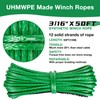 WROUGH Synthetic Winch Rope 3/16'' x 50 Ft, 8500 lbs,