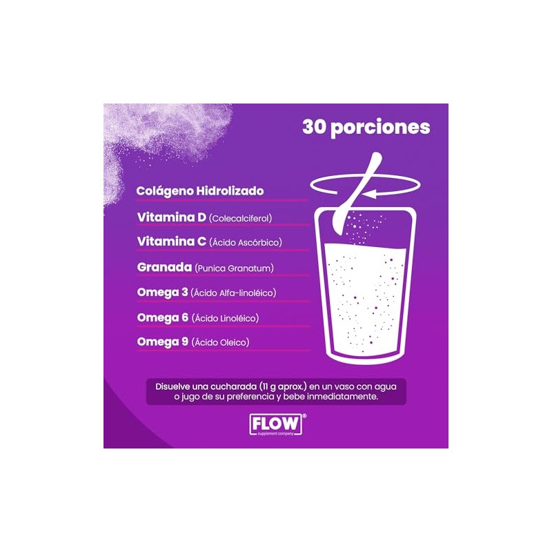 Colágeno Hidrolizado al 90% 330 grs Granada FLOW