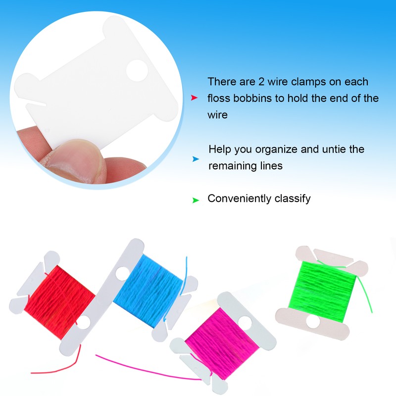 Embroidery Floss Organizer Box Milk White Cross Stitch Plastic Bobbins